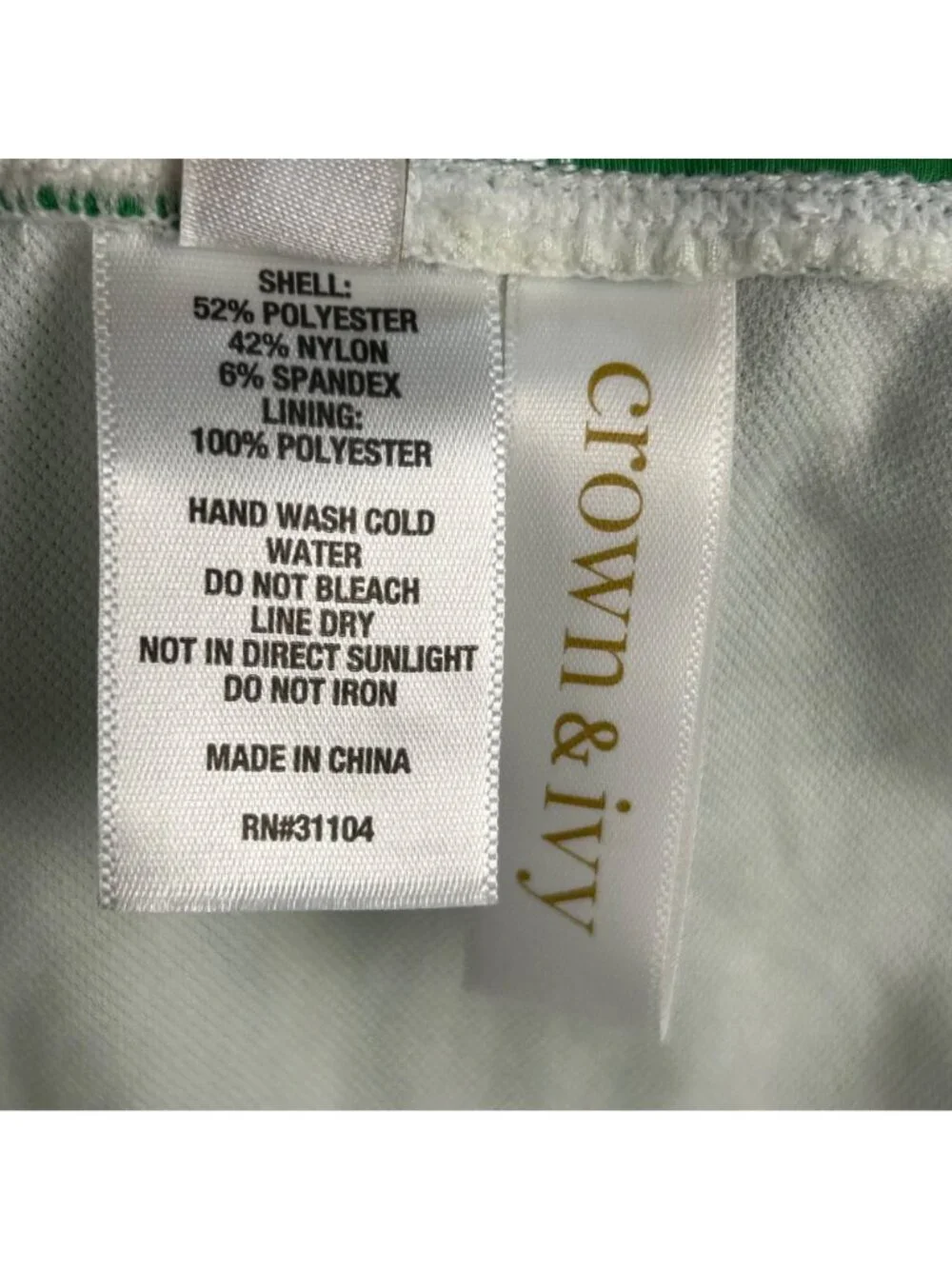 NEW Crown & Ivy Striped Halter Tankini Set Sz 12 Swimsuit Green & White Striped